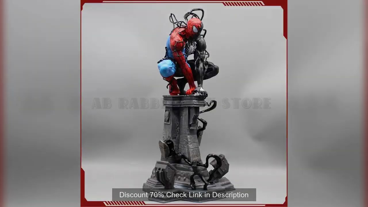 40cm Venom Spider Man Anime Figures Luminous Spiderman Figurine Collection Statue Desk Decoration Ma