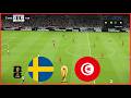 Match Tunisie vs Suède en direct Coupe du monde Match aujourd'hui Simulation football Gameplay pc
