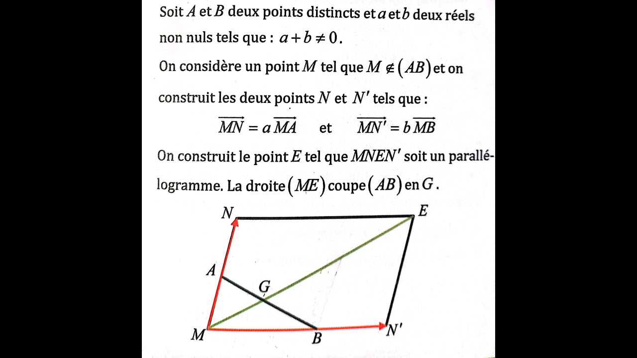 Barycentre Al moufid 1SM Exercice 11 - YouTube