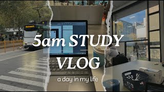 5AM STUDY VLOG | come to campus, day in my life, lots of studying!