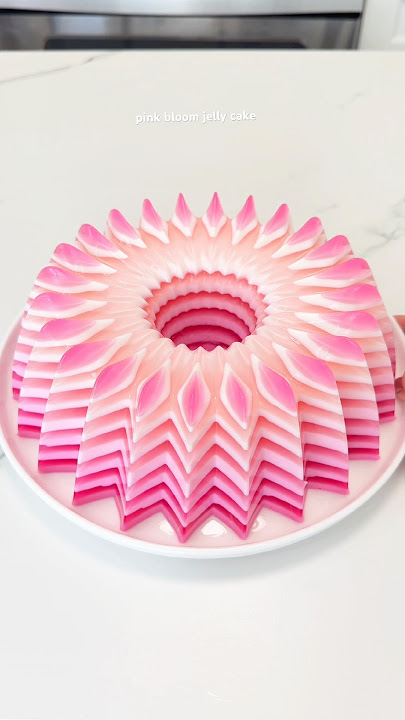 pink bloom jelly cake🌸💕this cake looks too perfect to eat💖 #jellycake #asmrsounds #dessert