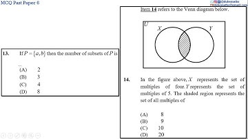 13&14 | Sets | Multiple Choice 6 | CXC CSEC Mathematics