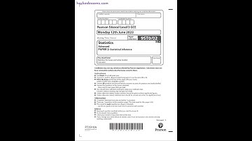 PEARSON EDEXCEL A LEVEL STATISTICS PAPER 2 2023 (9ST0/02: Statistical Inference)
