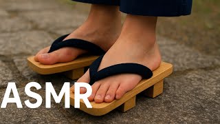 ASMR Japanese Geta Footsteps | Relaxing Wooden Sandal Sounds on Stone Path #flyxo
