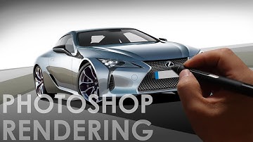 Toyota Lexus LC500h_Photoshop Rendering Training Demo. Car Rendering