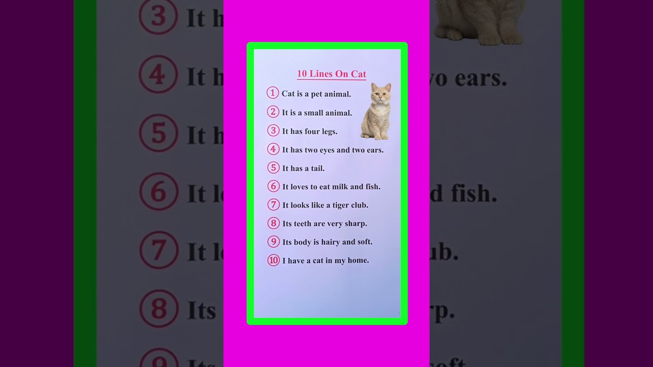 10 Lines On Cat In English Essay