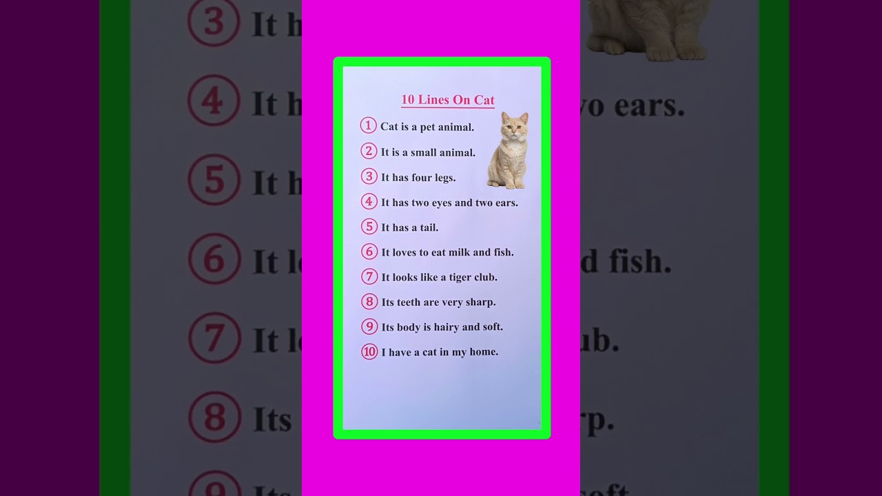 10 Lines On Cat in English | Essay On Cat in English | Cat Essay in English | Essay On Cat