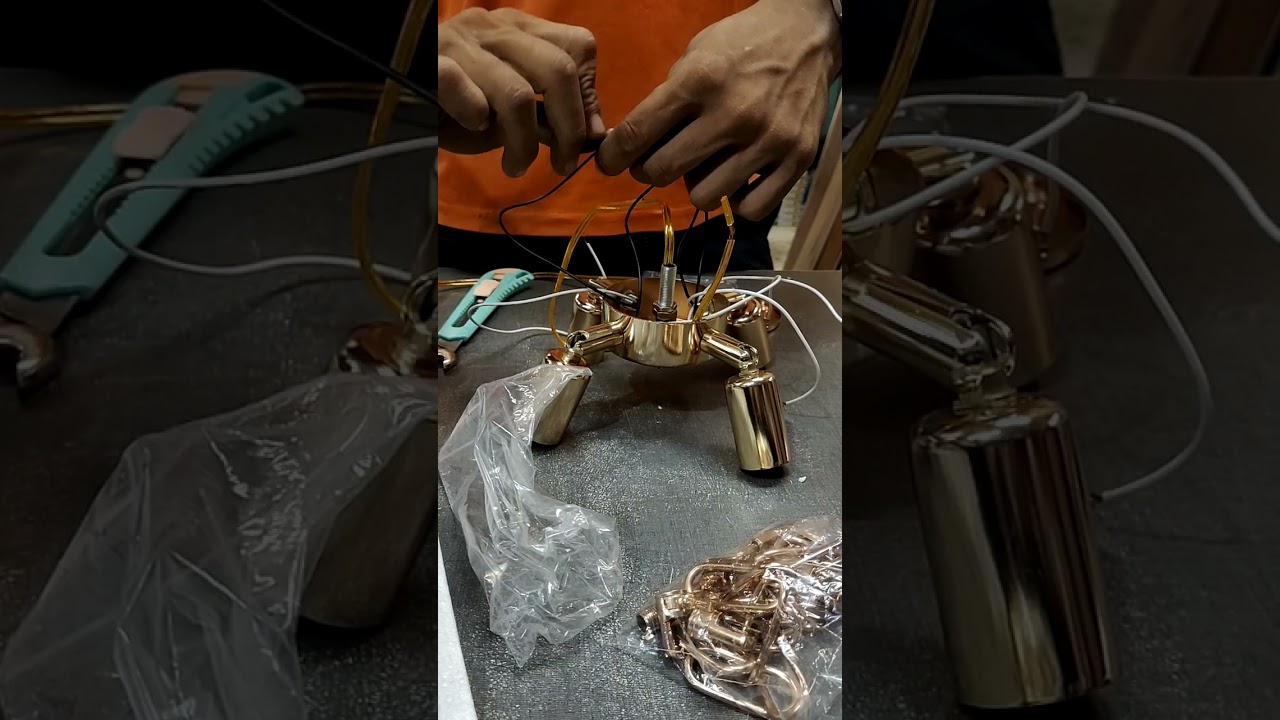 Cara pasang chandelier / floor lamp /table lamp jenis chandelier.