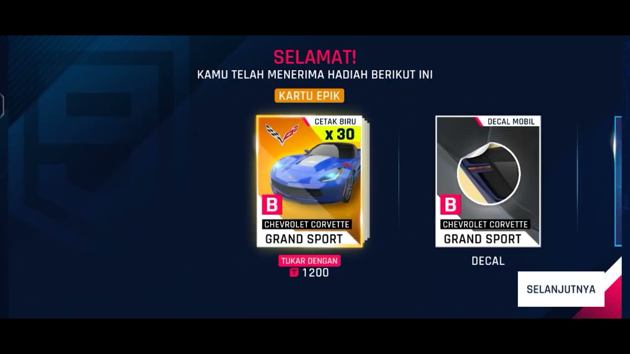 Asphalt 9 | Free 1000 token and Chevrolet Corvette Grand sport