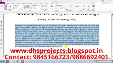 Key Aggregate Searchable Encryption for Group Data Sharing via Cloud Storage | IEEE 2015 Projects