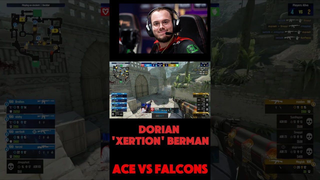 Dorian 'xertioN' Berman Ace vs Falcons on Ancient