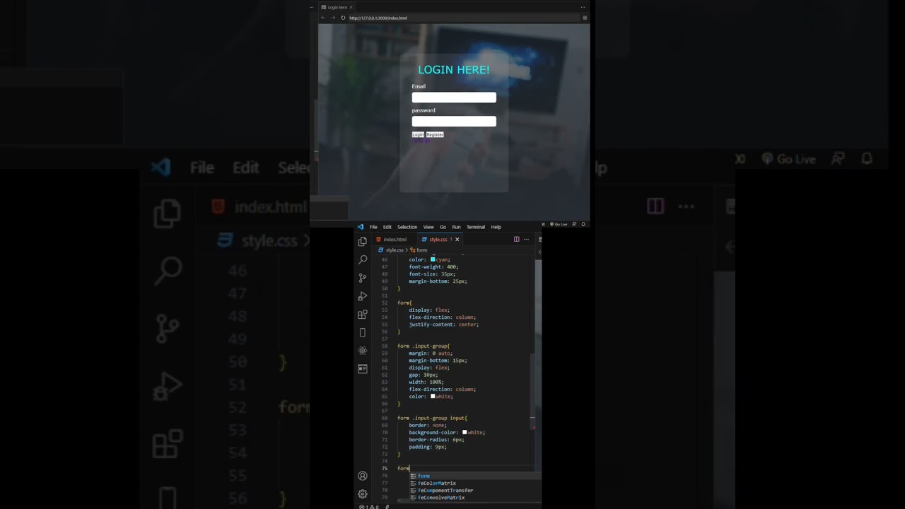 Membuat halaman login dengan html & css 