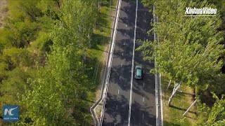 China-aided road reconstruction project in Bishkek, Kyrgyzstan