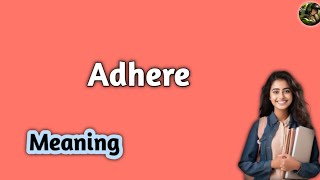 Adhere Meaning