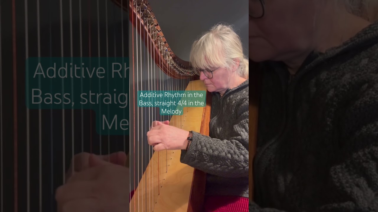 Additive Rhythm in the Bass, straight 4/4 in the Melody 