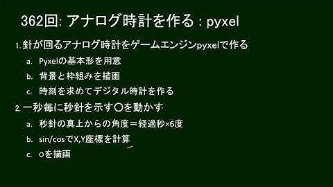 だれでもPython 362回: アナログ時計を作る: pyxel -- 1