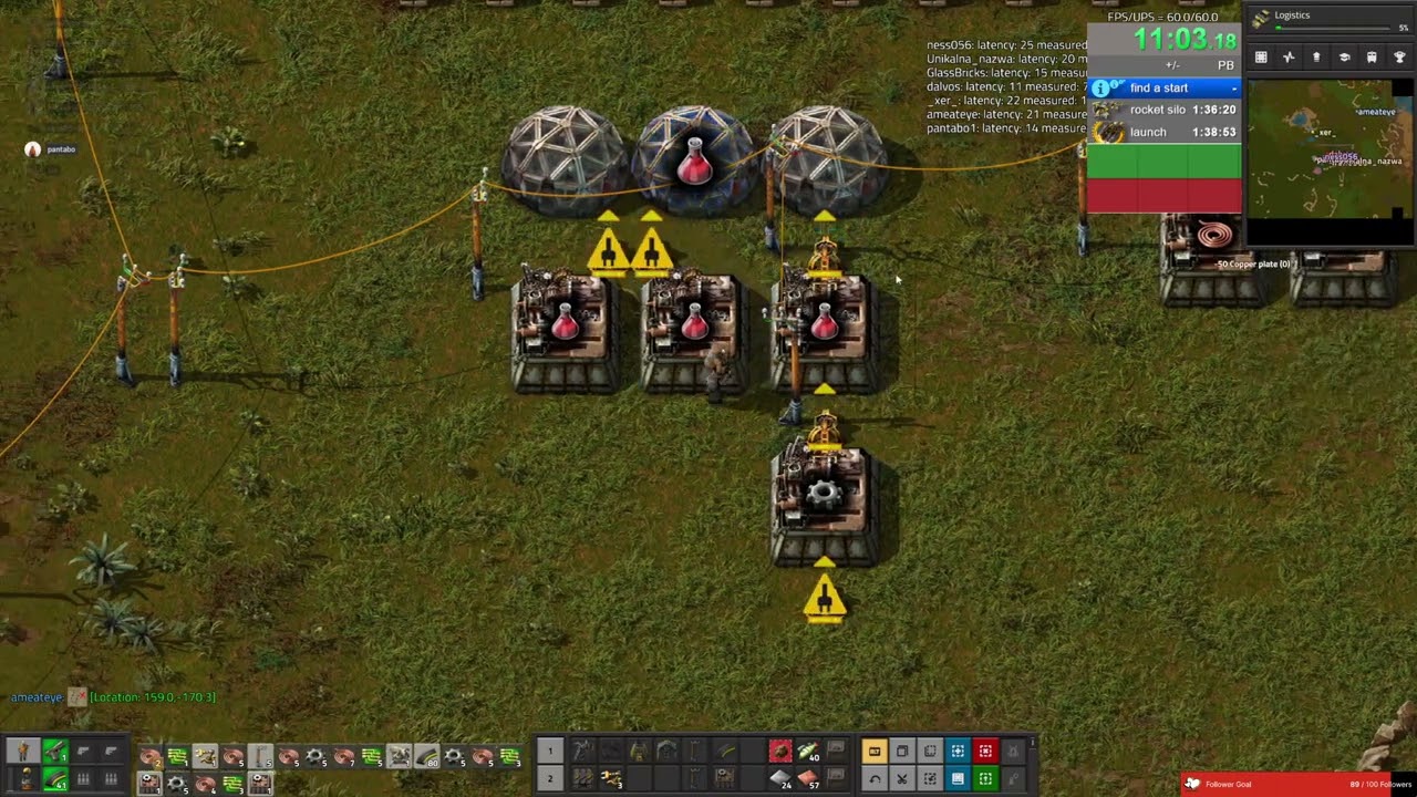 Highlight: Factorio DS singleplayer first - later defaultMP speedrun with team FAST - biter fighting