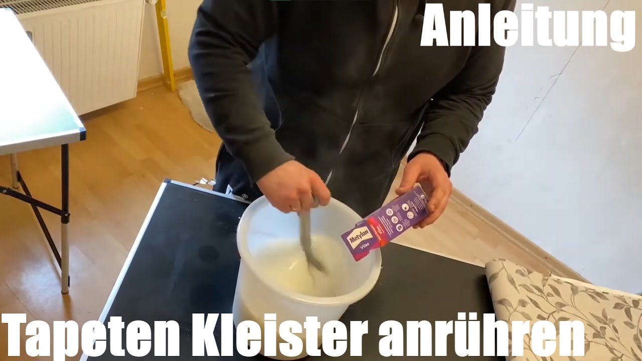 Tapeten Kleister (Vliestapetenkleister) anrühren (ansetzen) Wohnraum Renovierung Anleitung - YouTube