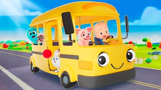 Wheels on the bus Animals | Summer finger family | Fun Songs with Cleo & Cuquin