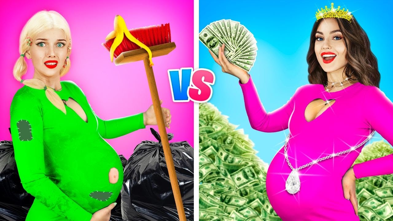 Rich vs Poor Pregnant | Positive Pregnancy Situations & Rich vs Broke Girls by X-Challenge