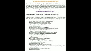 GA asked in FCI 2022