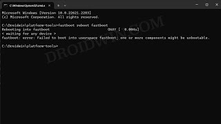 Fix Failed to Boot into Userspace Fastboot, One or more components might be unbootable