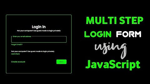 Multi-step Login form using HTML,CSS & JavaScript