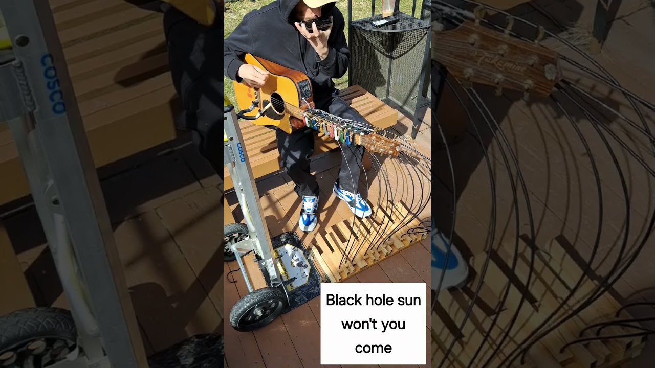 Adaptive guitar for disabled or One man band  (Black hole sun) Cover