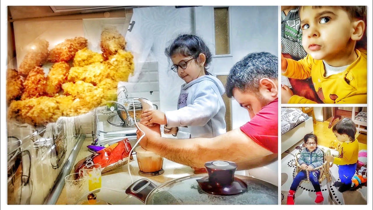 Ata bala mətbəxdədirlər😅ayaman || kfc toyuq qanadı || ev üsülu banka şokolad || Fateh bibiyə gəlib