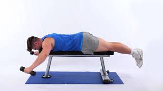 Prone lower and mid-trapezius raise with dumbbells