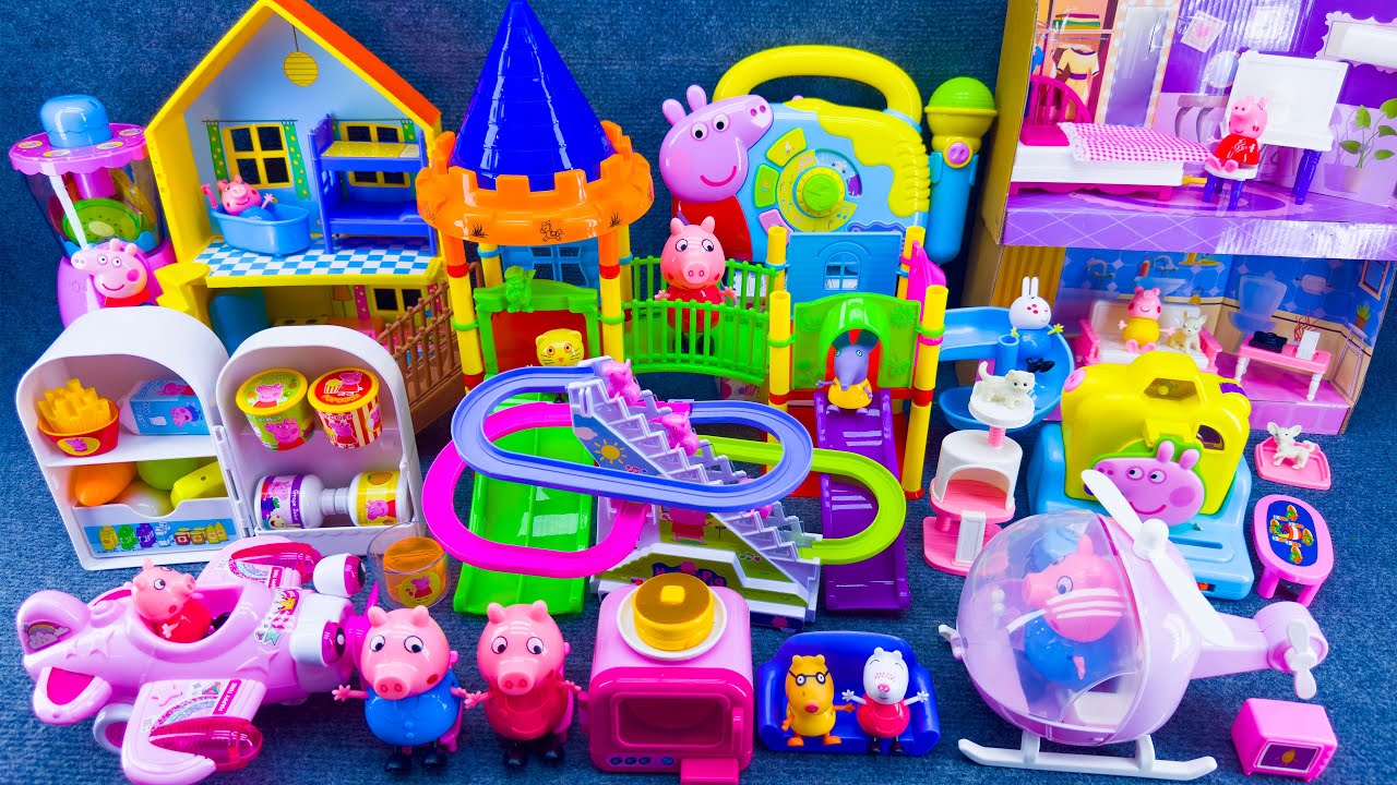 20 Minutes Satisfying Unboxing Peppa Pig Playground & Slide Toys, Peppa Pig Family Playset Review