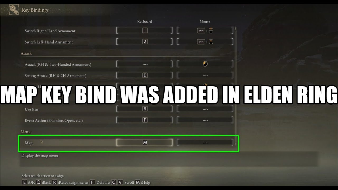 Map key bind was added in Elden Ring in May 2024