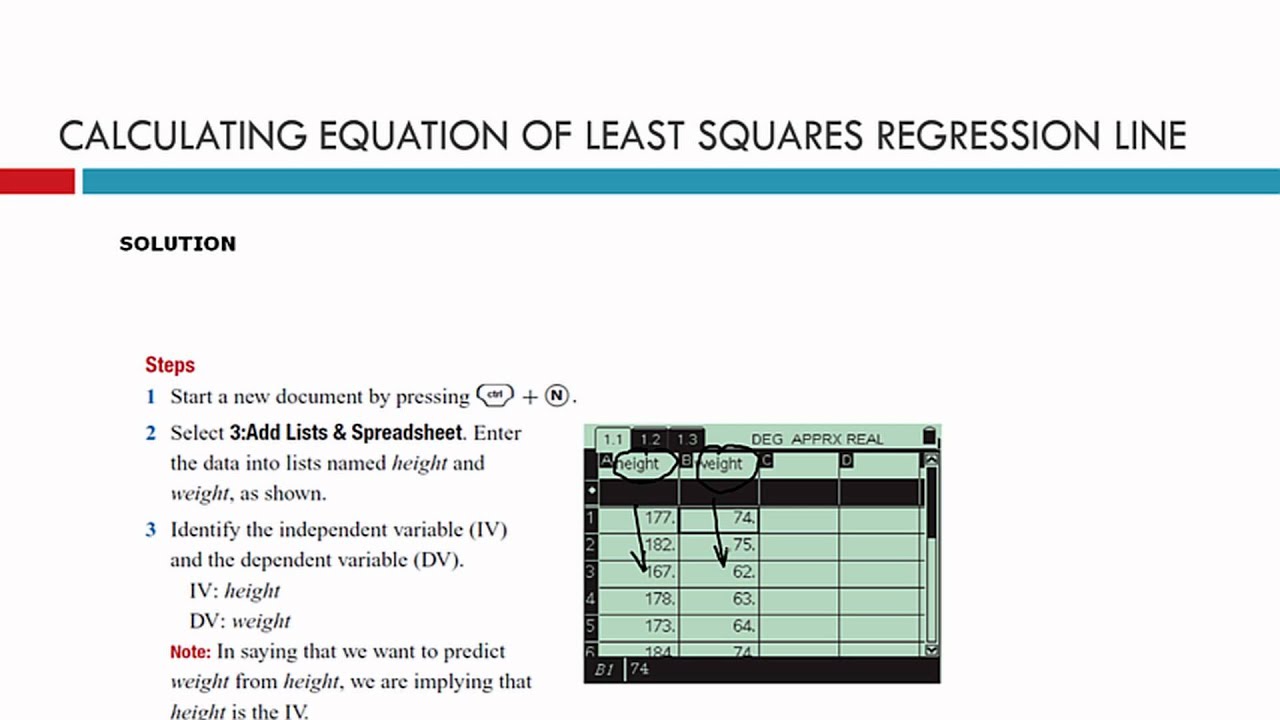 Calculating the Least Squares Regression Line! - YouTube