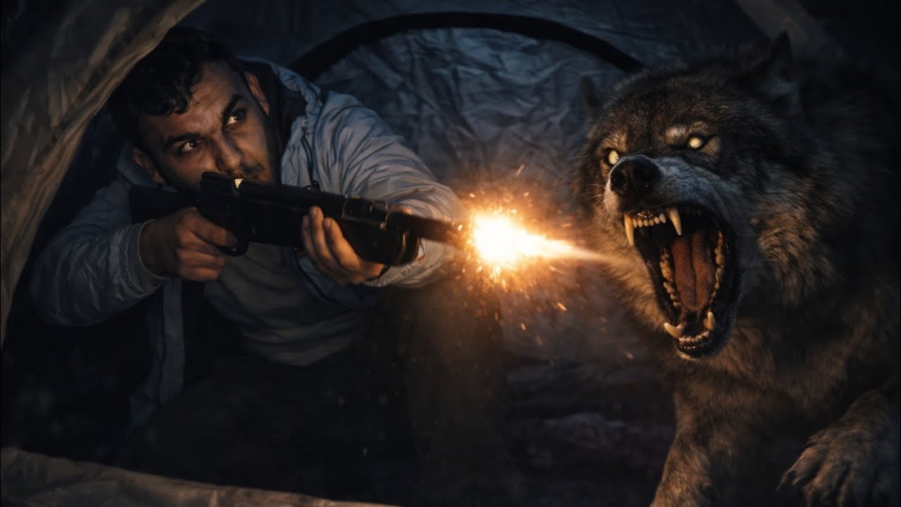 مغامرة مرعبة في الغابة ليلاً | هجوم ذئب مفترس😱