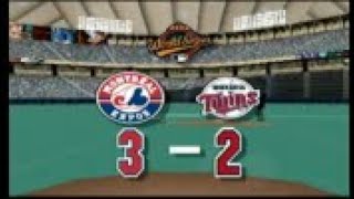Major League Baseball Featuring Ken Griffey Jr N64 World series best of 7 Expos vs Twins # 6