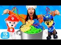 🍝¡Los espaguetis de COLORES!🎨Coloreamos con la Patrulla Canina. Paw Patrol en español