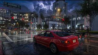 Rainy Night Drive on an Empty Highway | GTA V ASMR  | 10 Hours
