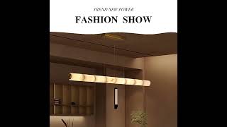 Alabaster Linear #chandelier  - Lux Gold - Modern Design