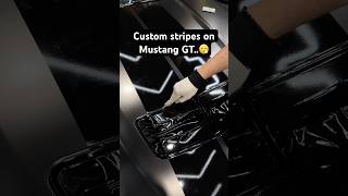 Custom Stripes On Mustang GT 😮‍💨 #mustang #mustanggt #carwrap #stripes #diy #cars #shorts #viral