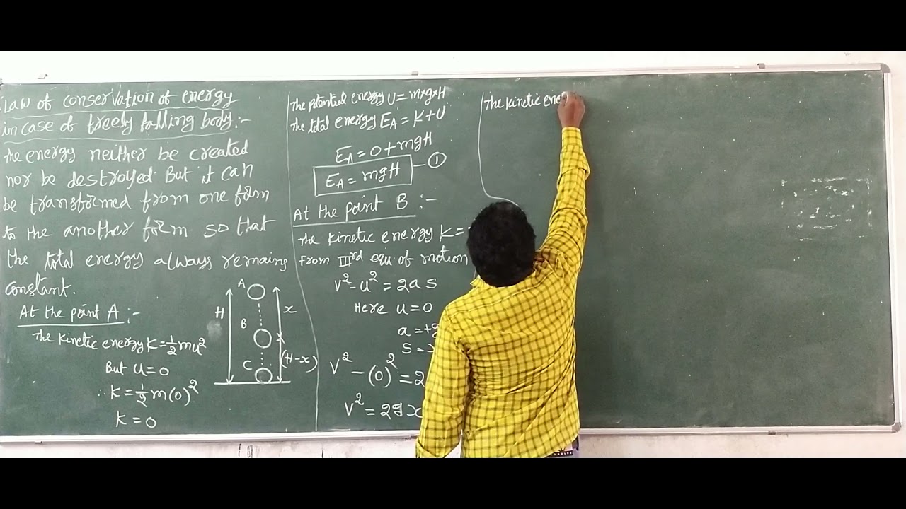 law of conservation of energy || in case of freely falling body || work energy and power || class 11