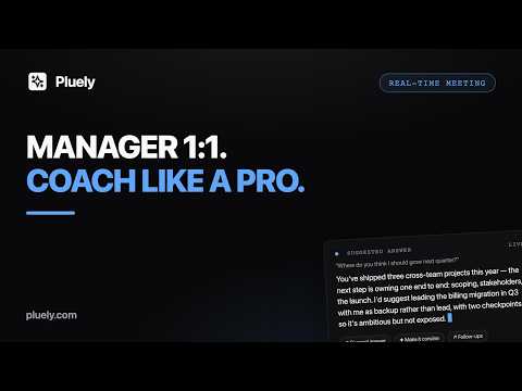 Pluely Manager 1:1 Demo: Invisible AI Coaching Answers in Real Time — Growth, Promotion, Feedback