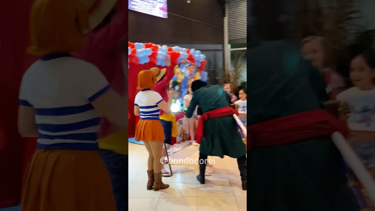 Luffy, Zoro e Nami • aniversário infantil • One Piece Cosplay #onepiece #onepiececosplay #shorts