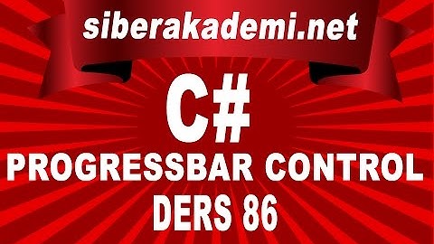 C# ProgressBar Control Ders 86
