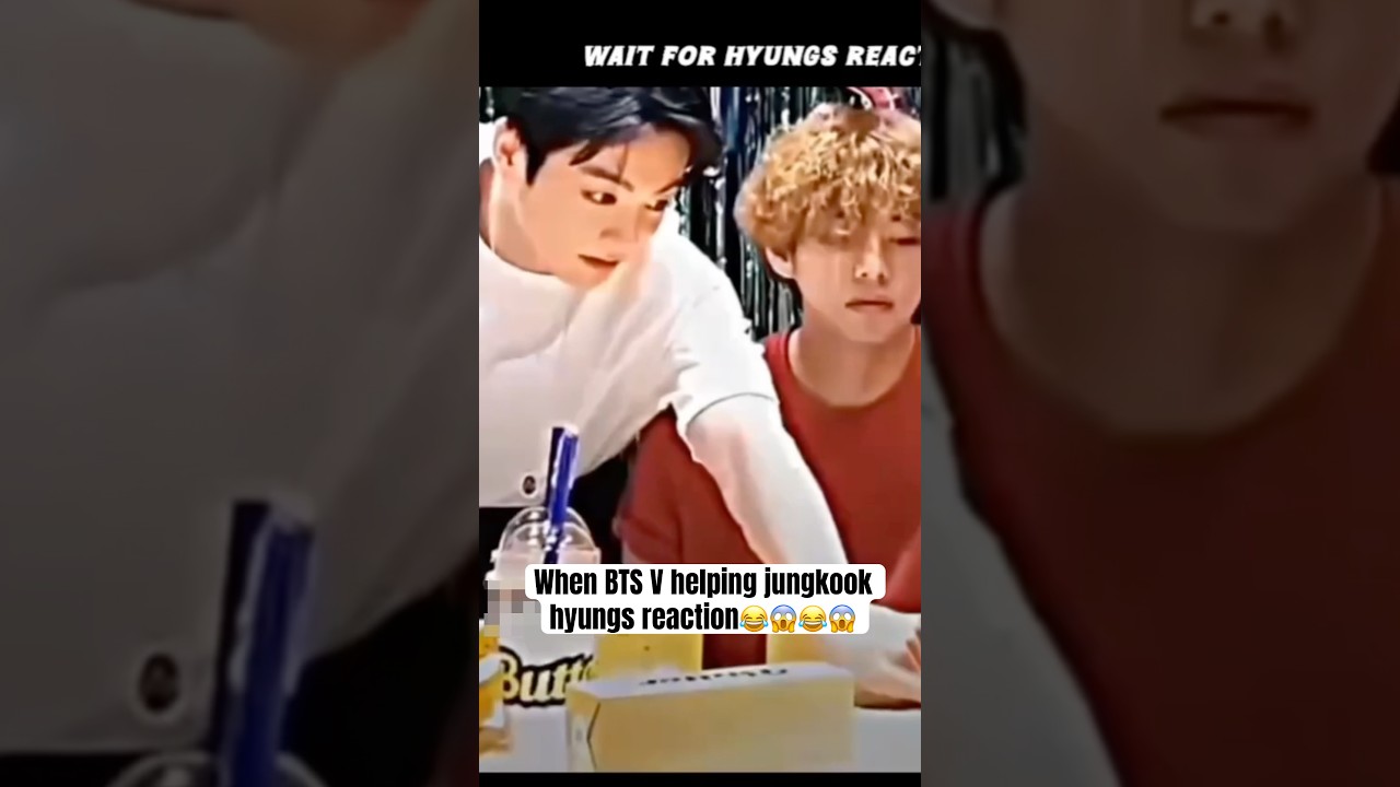 When bts V helping jungkook other members reaction😂
