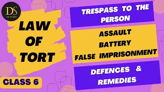 Trespass to Person || Assault, Battery, and False Imprisonment || Law of Tort || Easy Explanation...