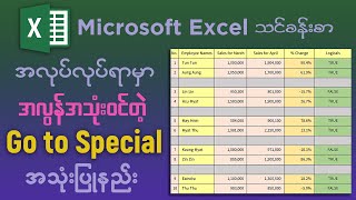 အလုပ်လုပ်ရာမှာ အလွန်အသုံး၀င်တဲ့ Go to Special အသုံးပြုနည်း | Microsoft Excel Lesson