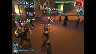 SWGOH - TW - CLS vs Palpatine, Starkiler, MJ, Juhani - FAIL