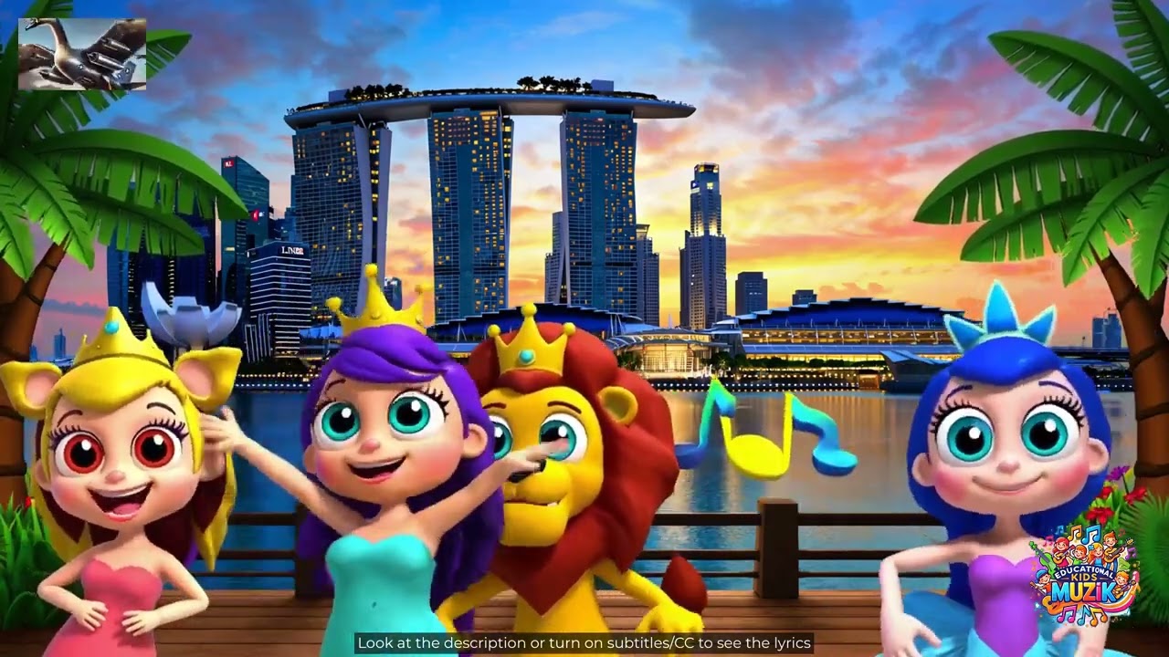 Lion City Song 🎵 English Kids Song about Singapore 🎵 Countries Song 