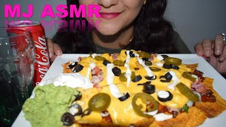 Spicy Nachos With Jalapenos Cream Cheese and Guacamole ASMR Eating No Talking Mukbang Video
