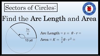 Sectors of Circles: Arc Length and Area (Central Angle in Radians)